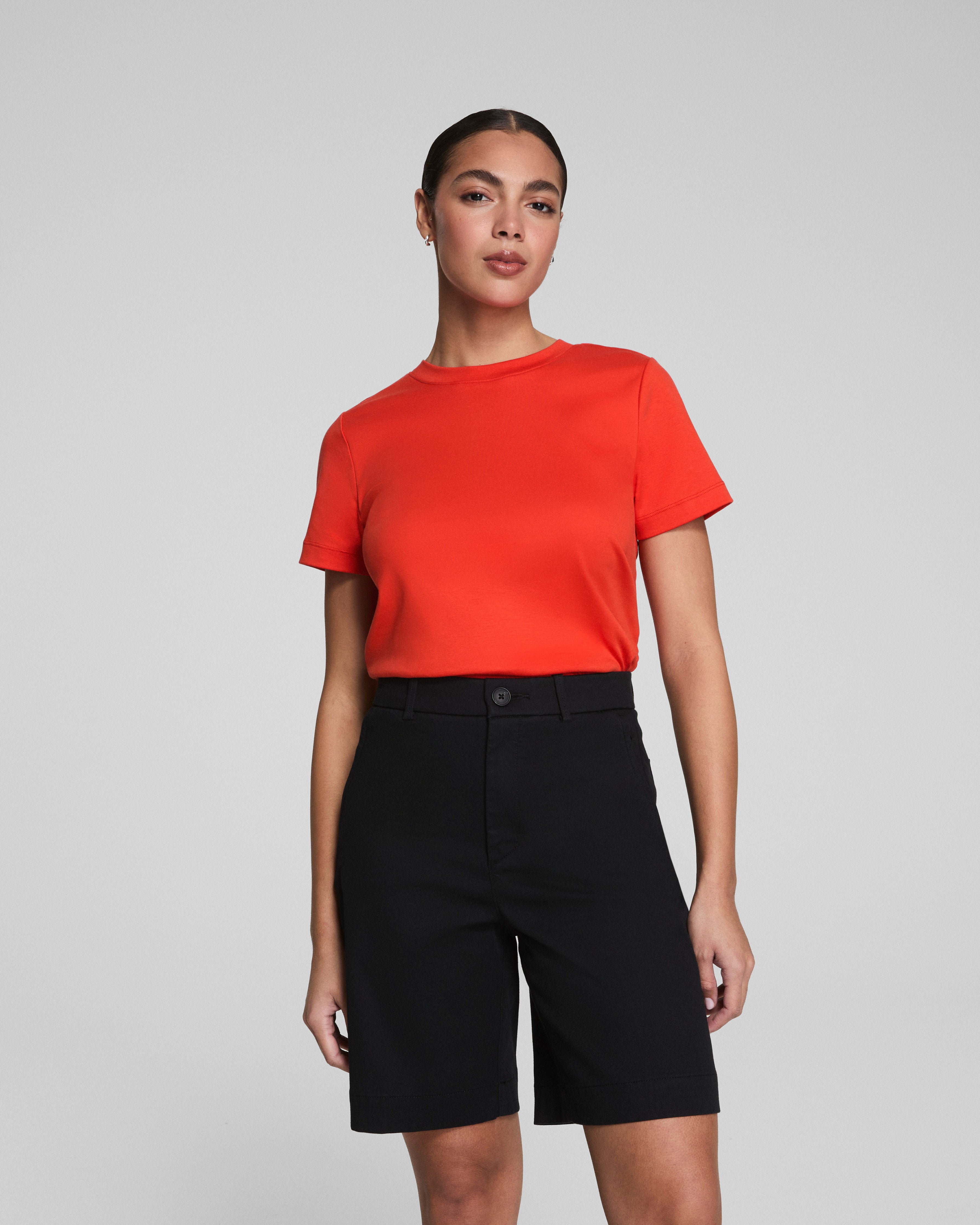 SPANX® Cotton Crewneck Tee  Poppy