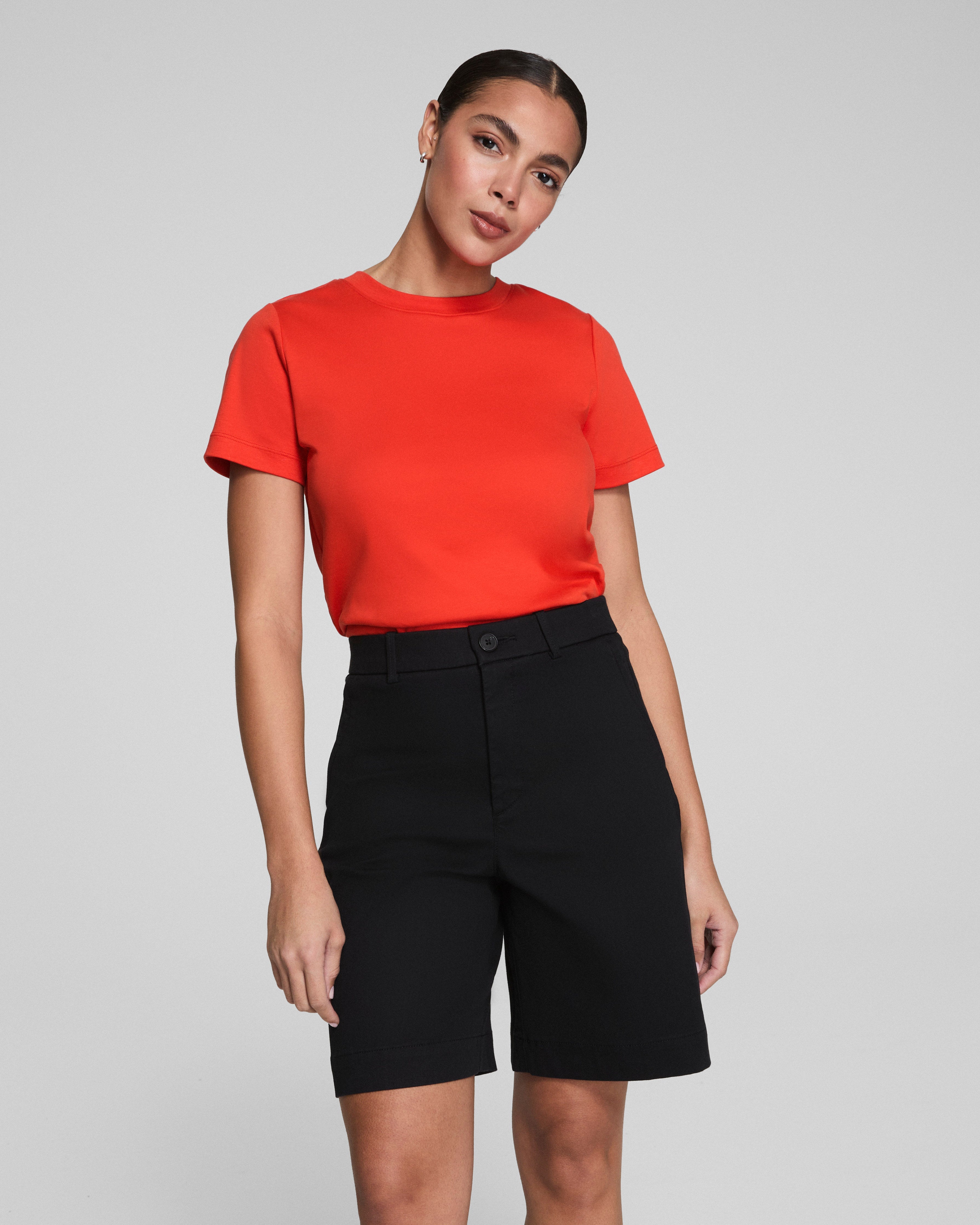 SPANX® Cotton Crewneck Tee  Poppy