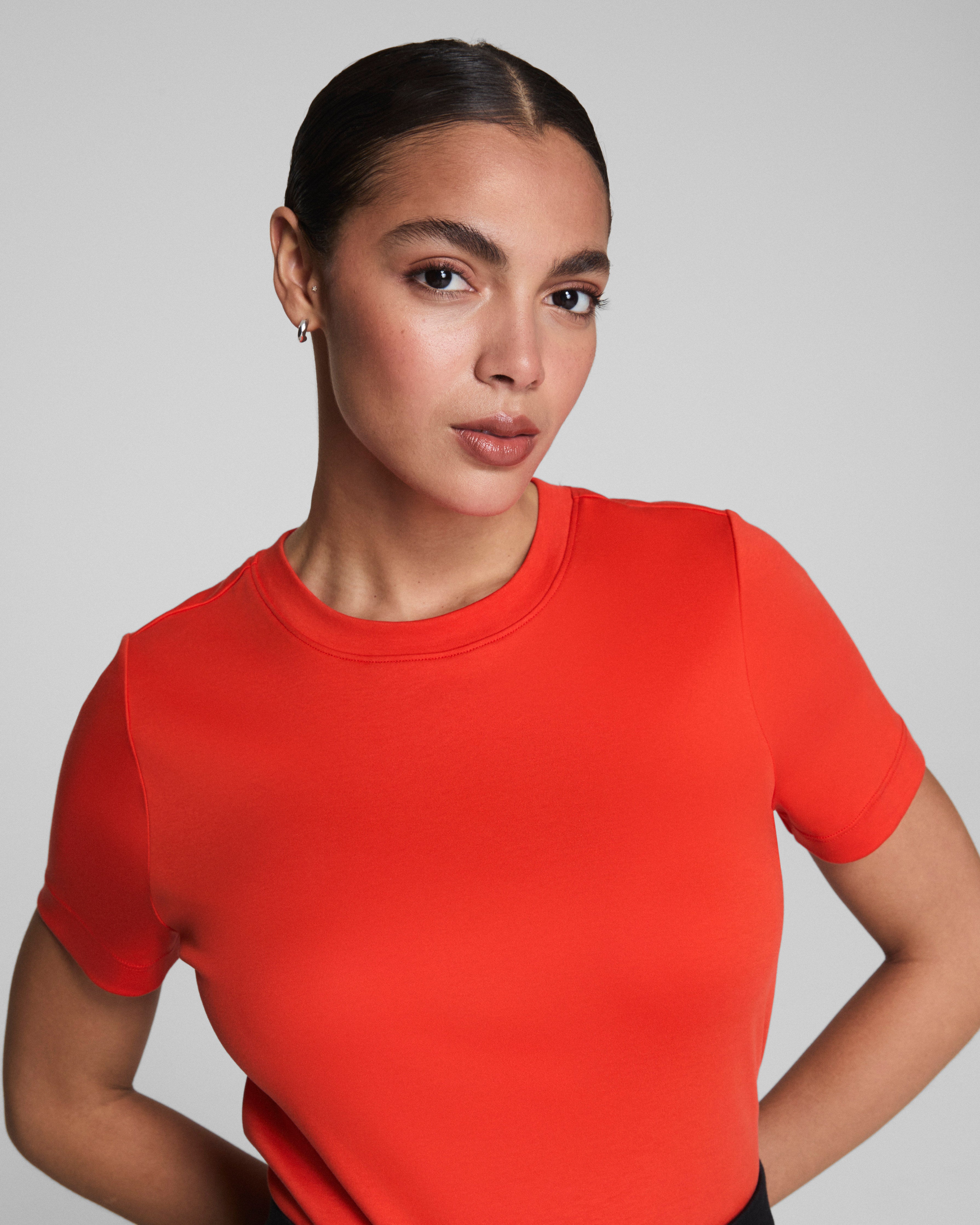 SPANX® Cotton Crewneck Tee  Poppy