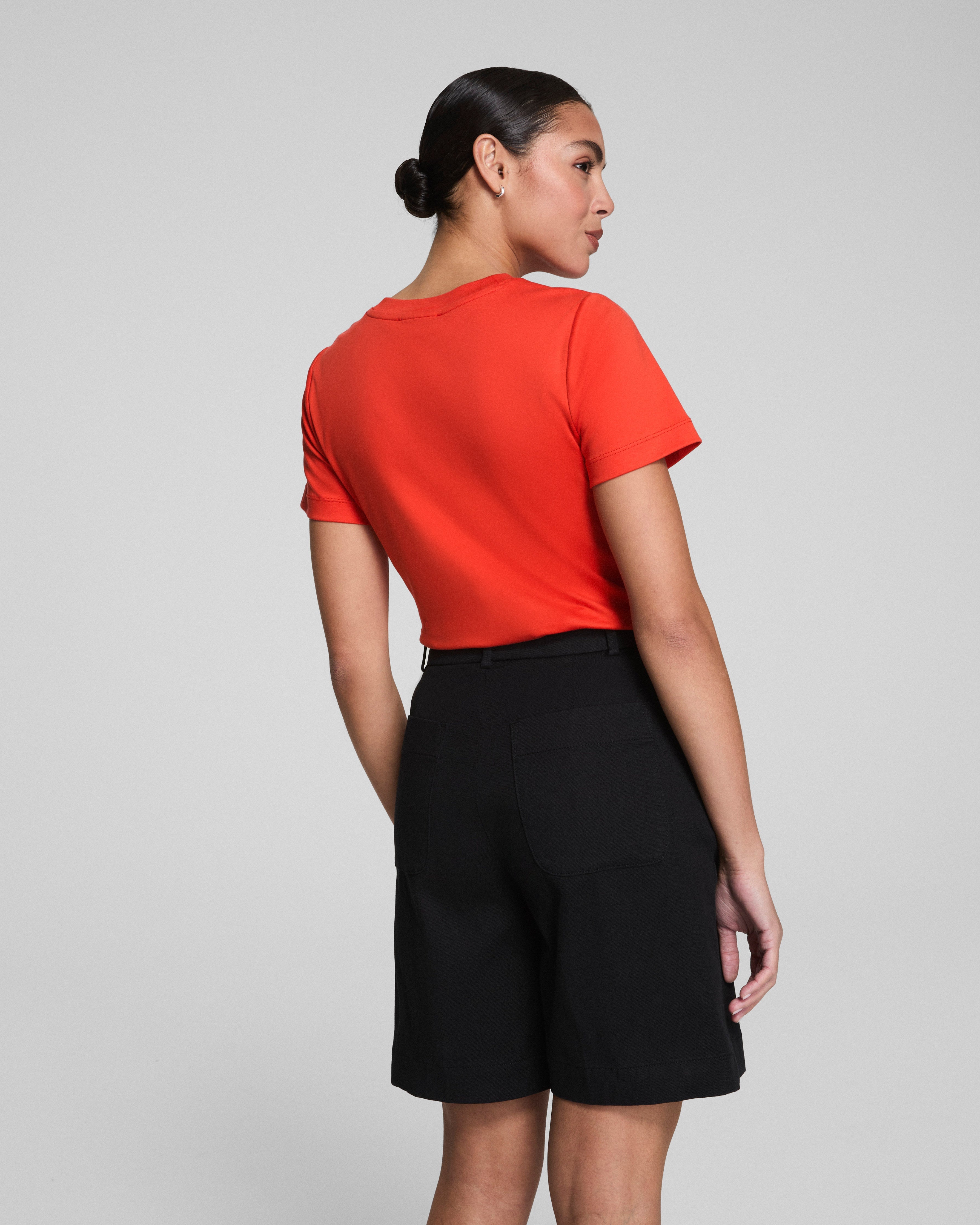 SPANX® Cotton Crewneck Tee  Poppy
