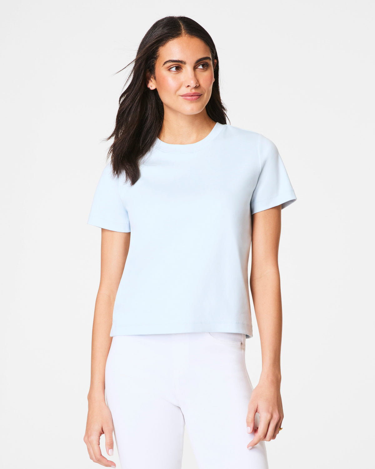 SPANX® Cotton Crewneck Tee  Sky