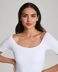 SPANXsmooth™ Jersey Scoop Neck Thong Bodysuit  Classic White