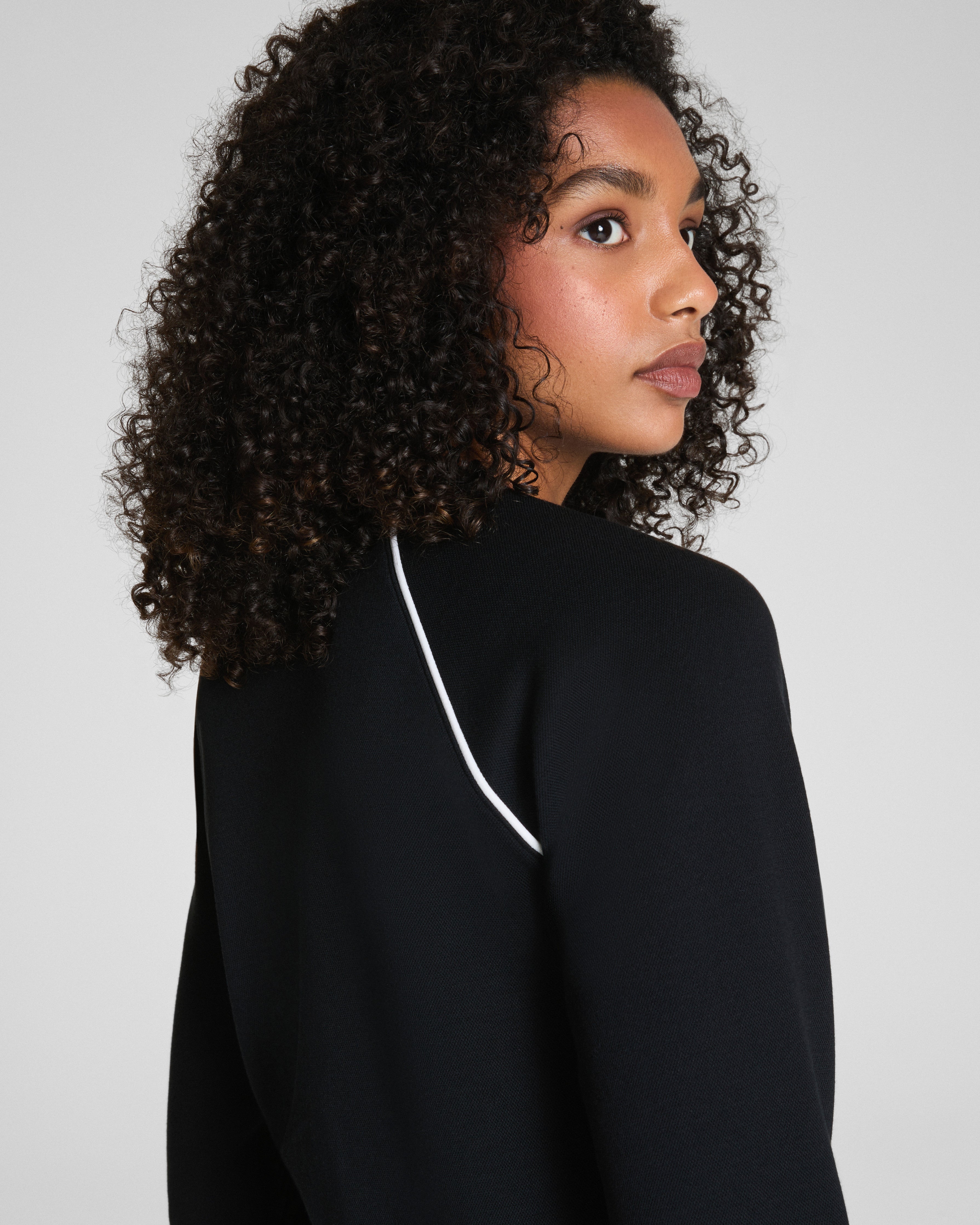 SPANX AirEssentials® Pique Long Sleeve Crewneck Top  Very Black