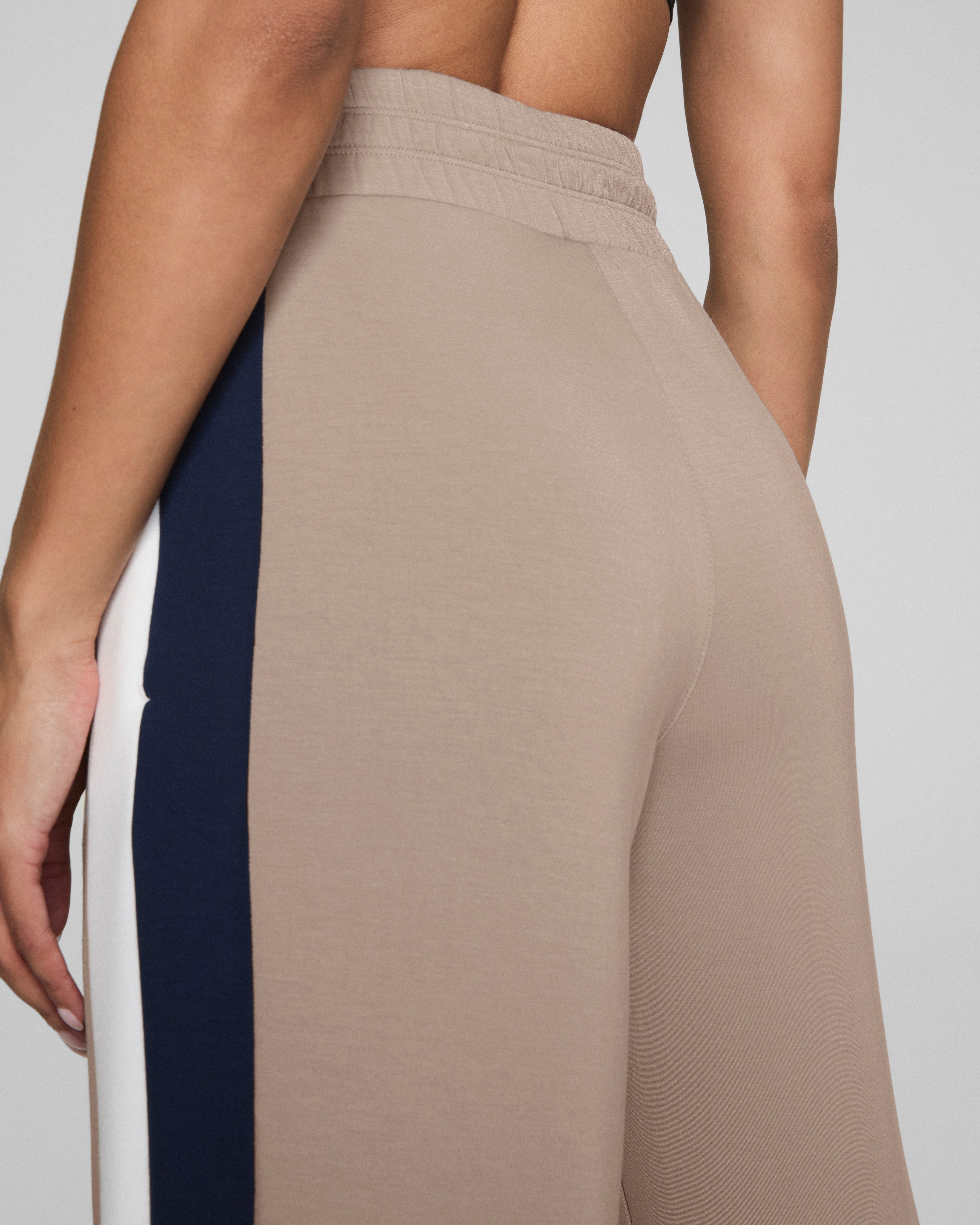 SPANX AirEssentials® Colorblock Wide Leg Track Pant  Ashwood/Powder/Timeless Navy