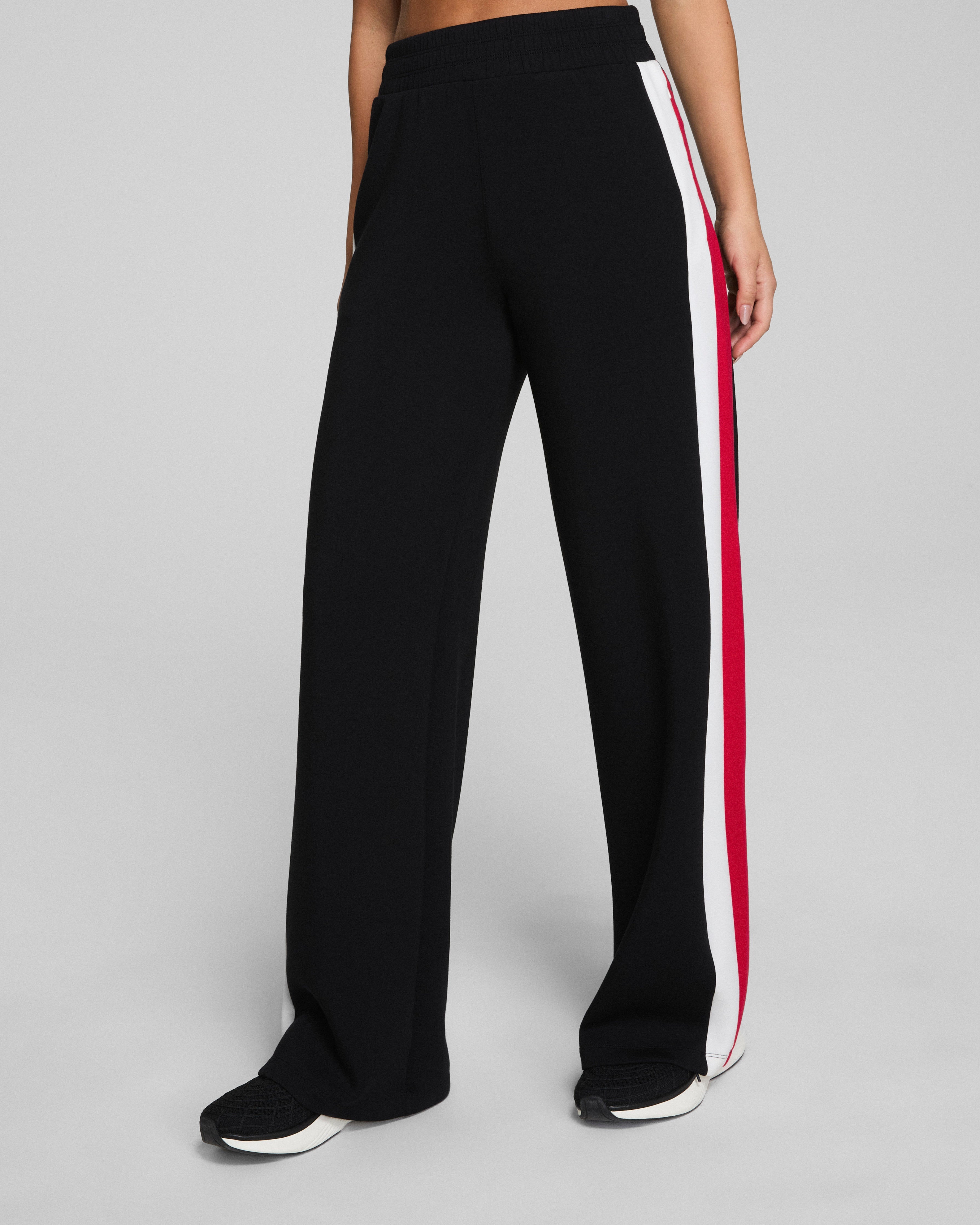 SPANX AirEssentials® Colorblock Wide Leg Track Pant  Very Black/Powder/Spanx Red