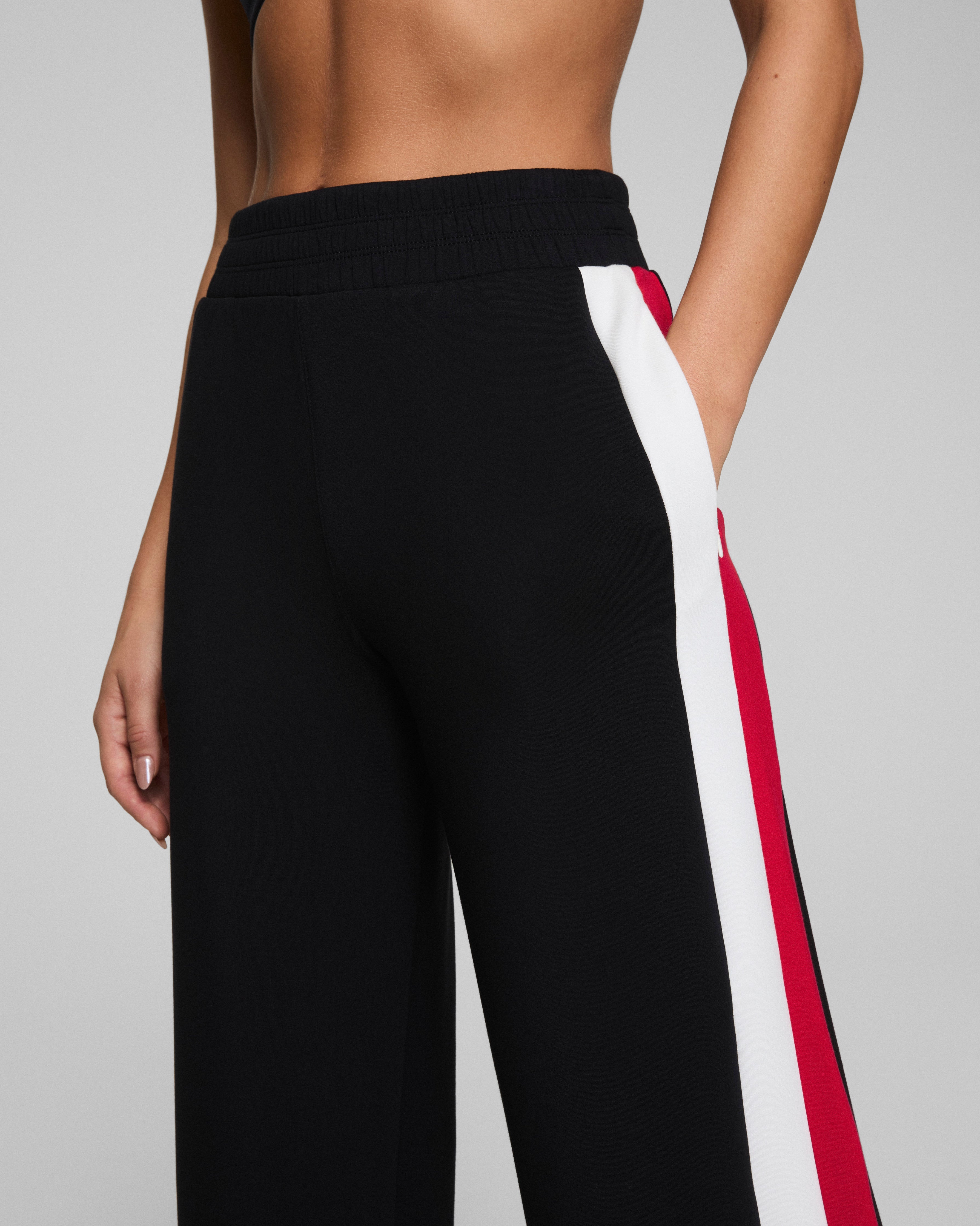SPANX AirEssentials® Colorblock Wide Leg Track Pant  Very Black/Powder/Spanx Red