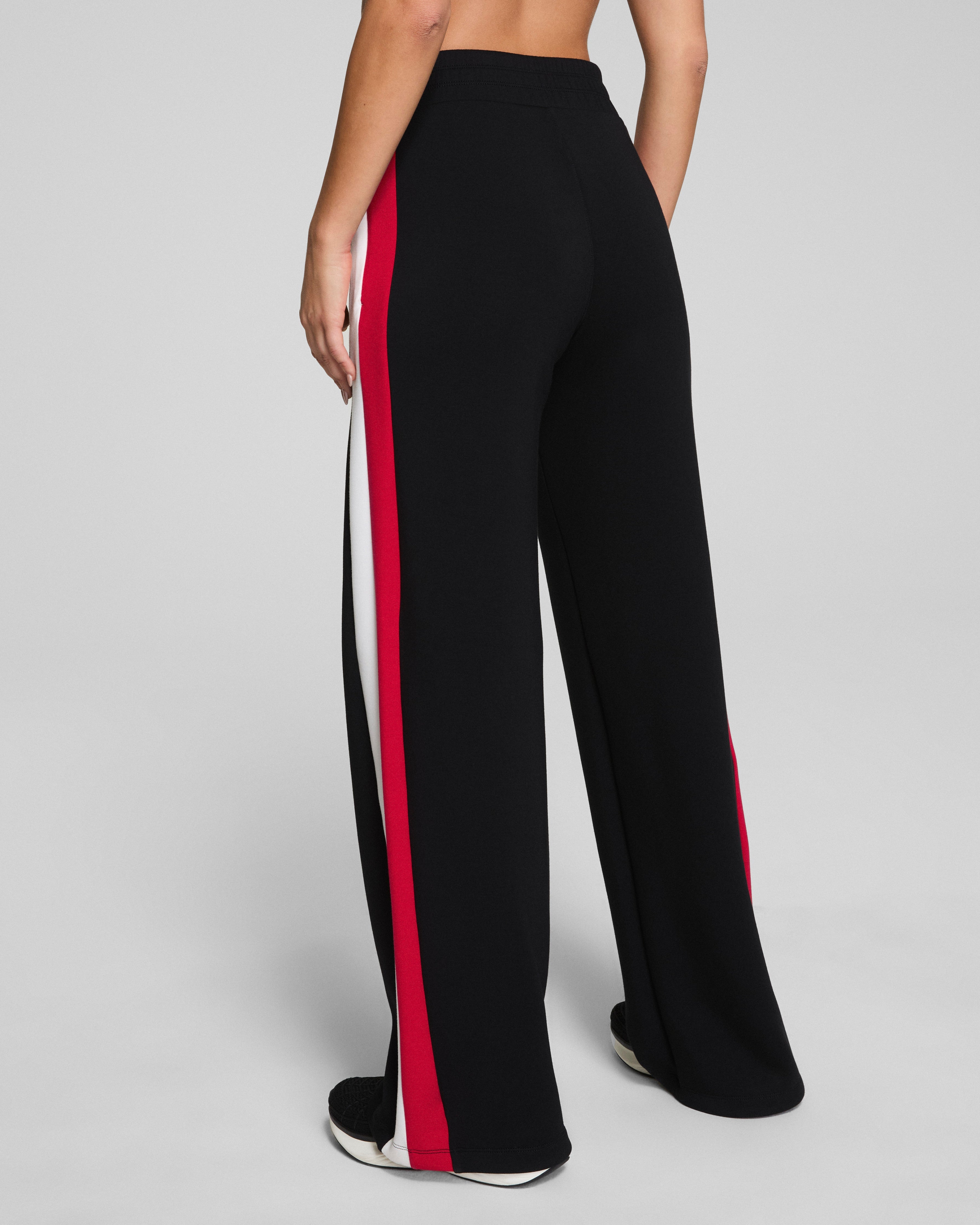 SPANX AirEssentials® Colorblock Wide Leg Track Pant  Very Black/Powder/Spanx Red
