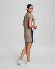 SPANX® AirEssentials Colorblock Mini T-Shirt Dress  Ashwood/Powder/Timeless Navy