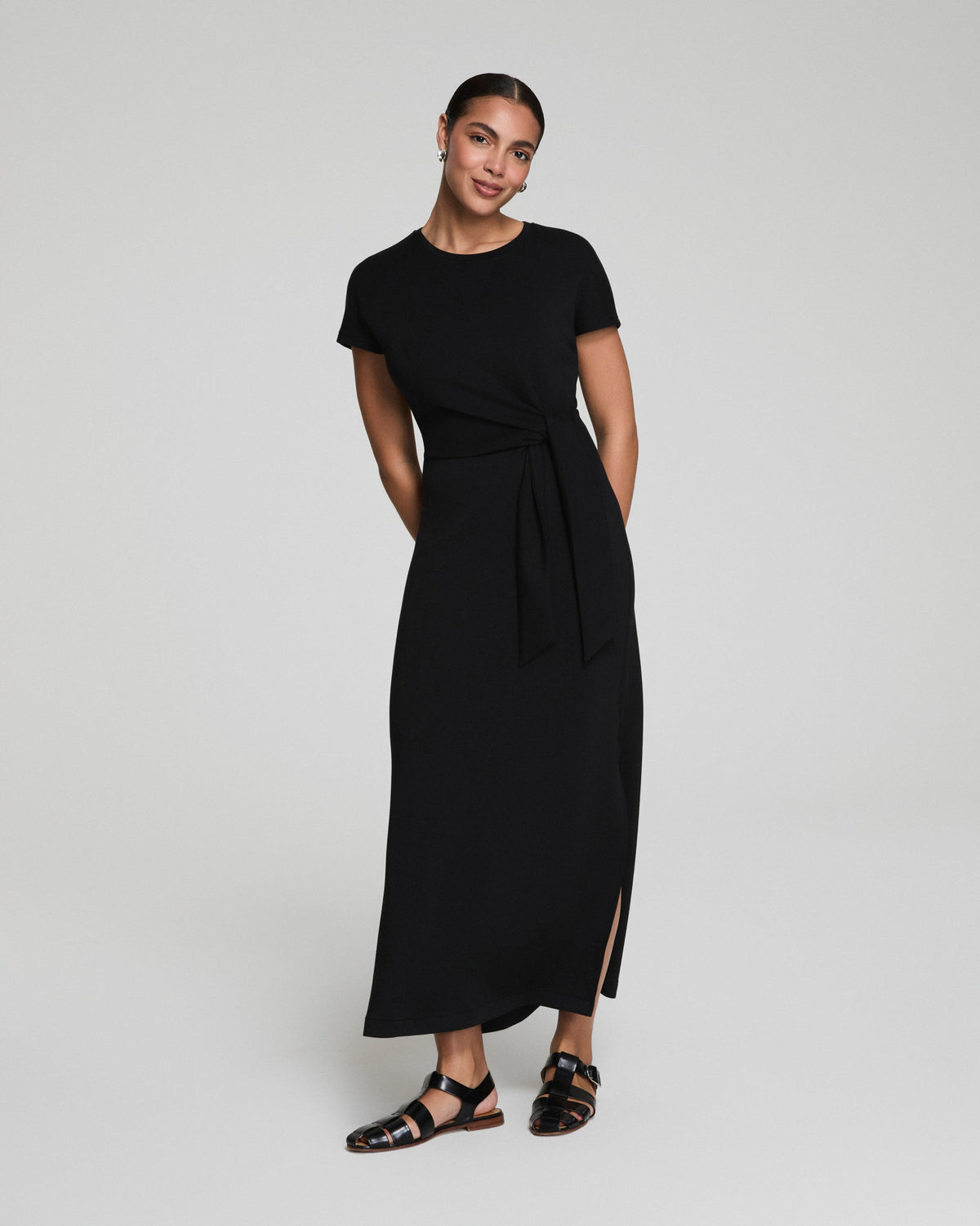 SPANX® AirEssentials Tie-Waist Maxi Dress  Very Black