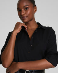 SPANX® Poplin Oversized Button-Up Shirt  Classic Black