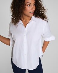 SPANX® Poplin Oversized Button-Up Shirt  Classic White