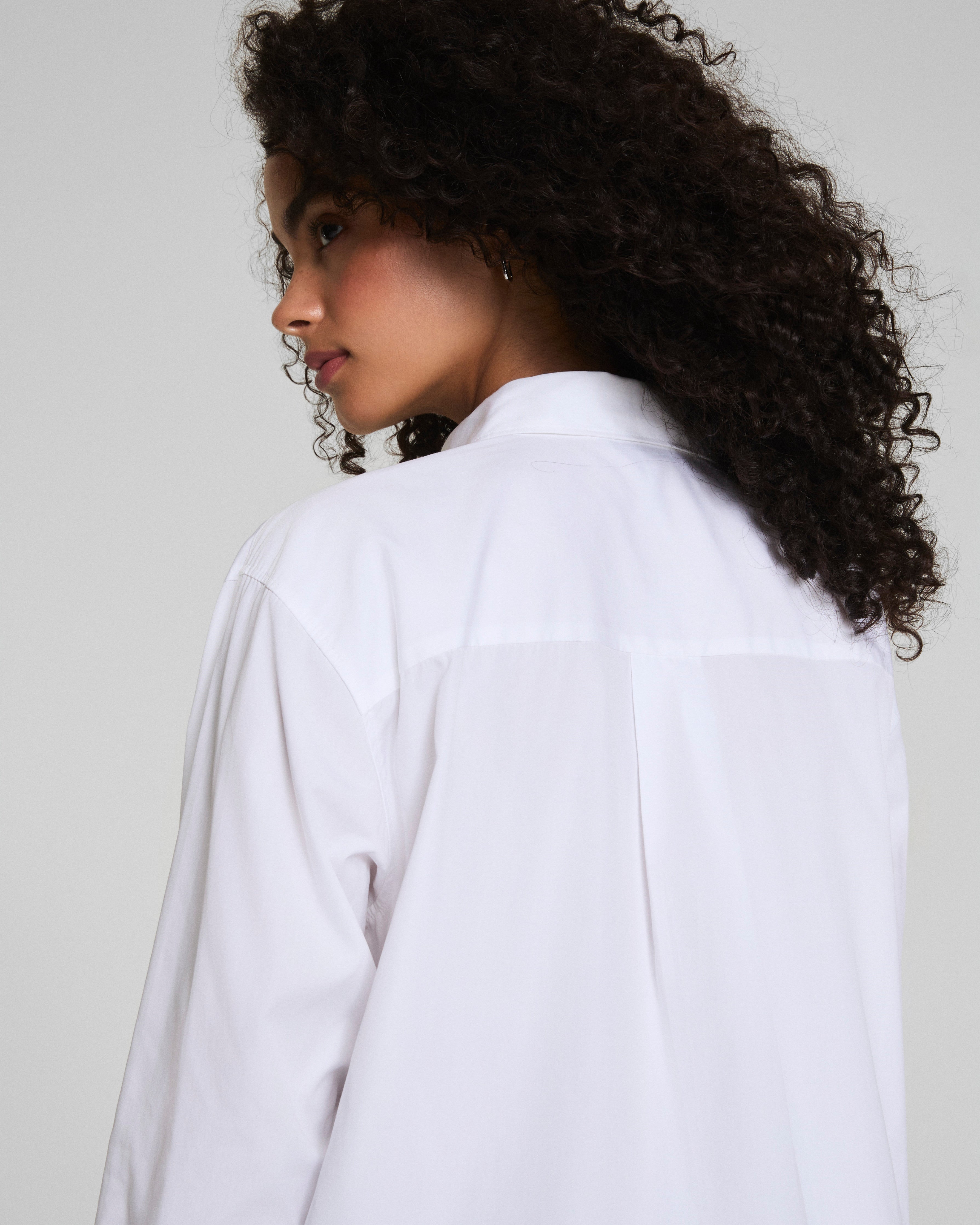 SPANX® Poplin Oversized Button-Up Shirt  Classic White