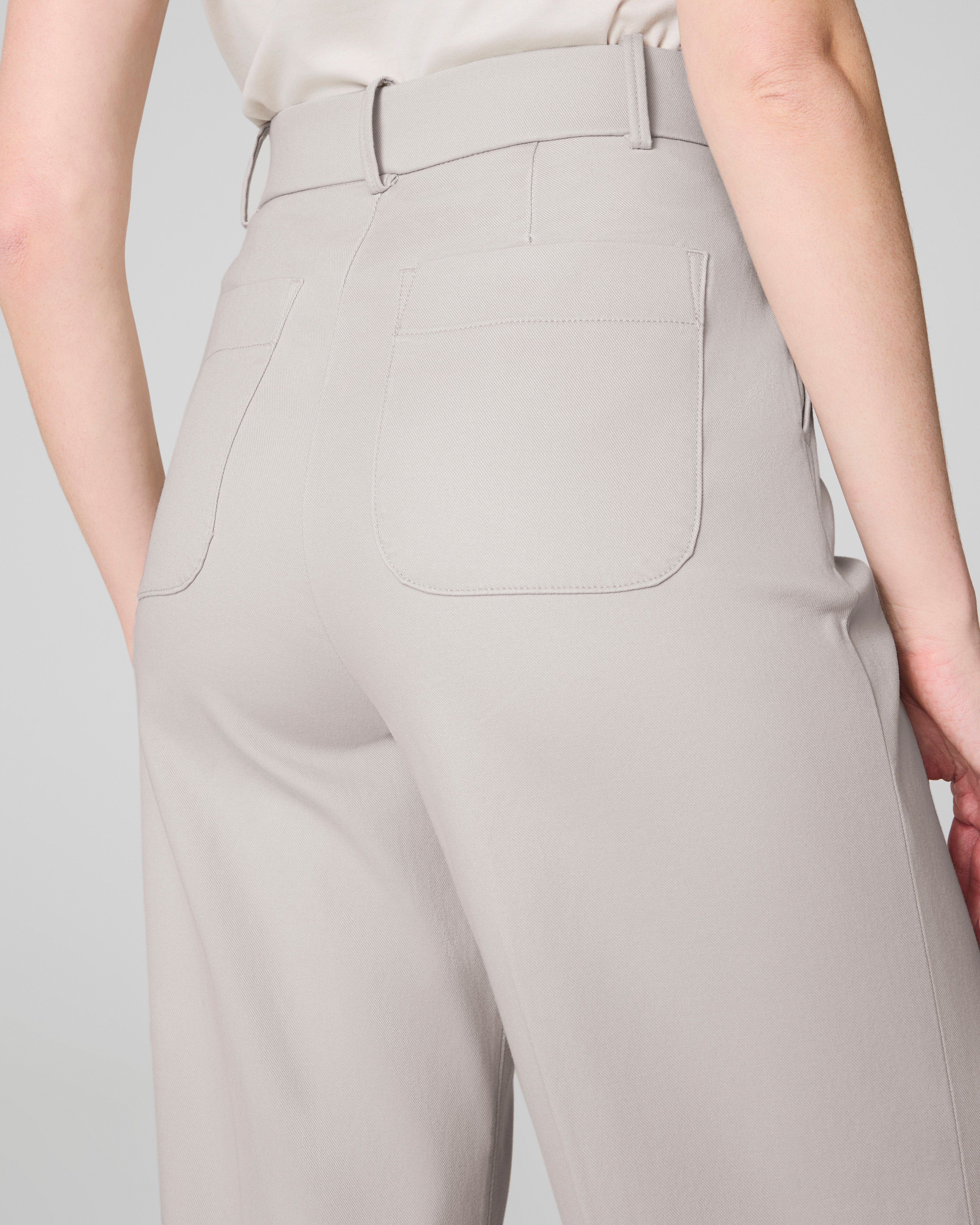 SPANXsupersmooth™ Stretch Twill Cropped Wide Leg Pant  Bone