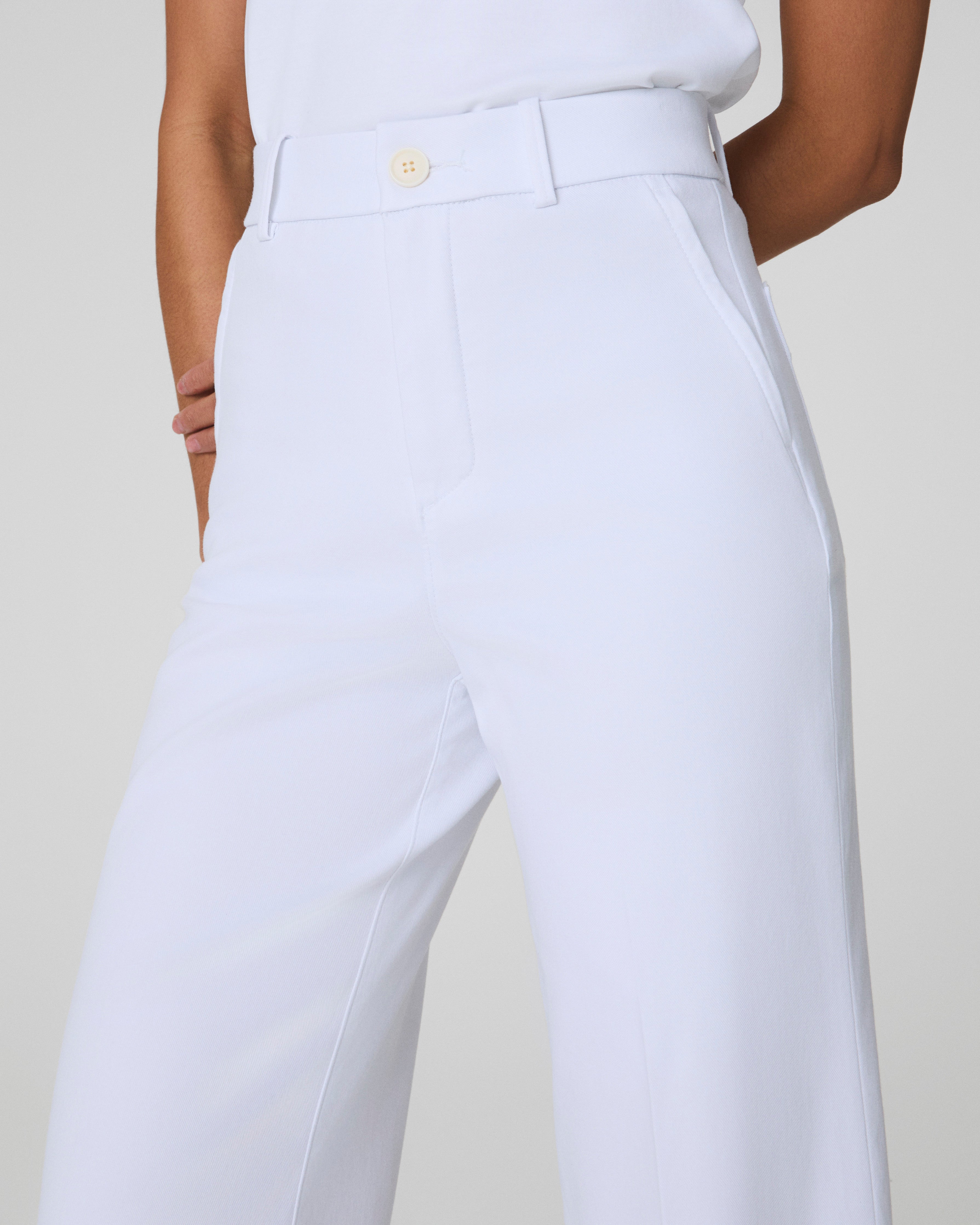 SPANXsupersmooth™ Stretch Twill Cropped Wide Leg Pant  Classic White
