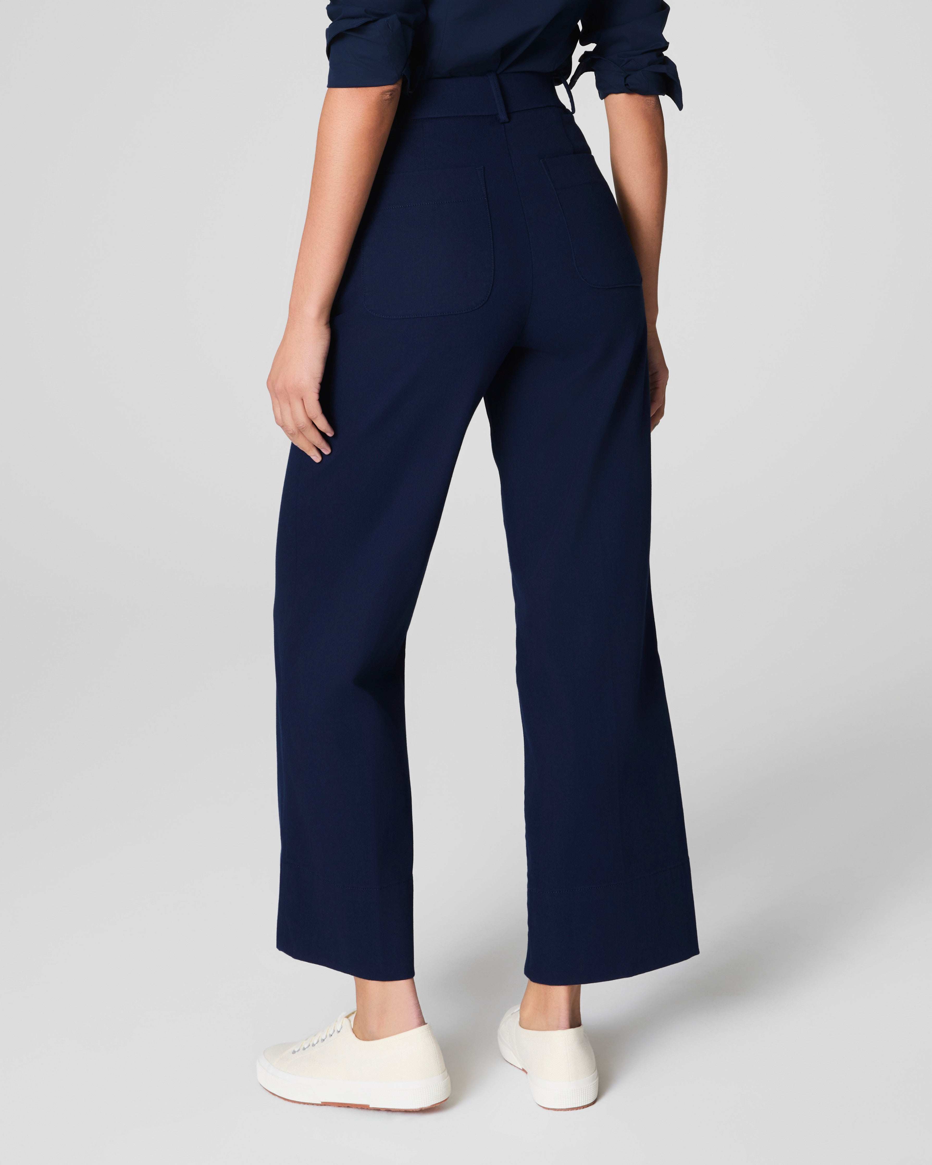 SPANXsupersmooth™ Stretch Twill Cropped Wide Leg Pant  Timeless Navy
