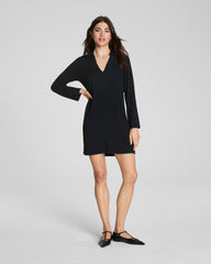 SPANX® Sleek Jersey Long Sleeve Shirt Dress  Classic Black
