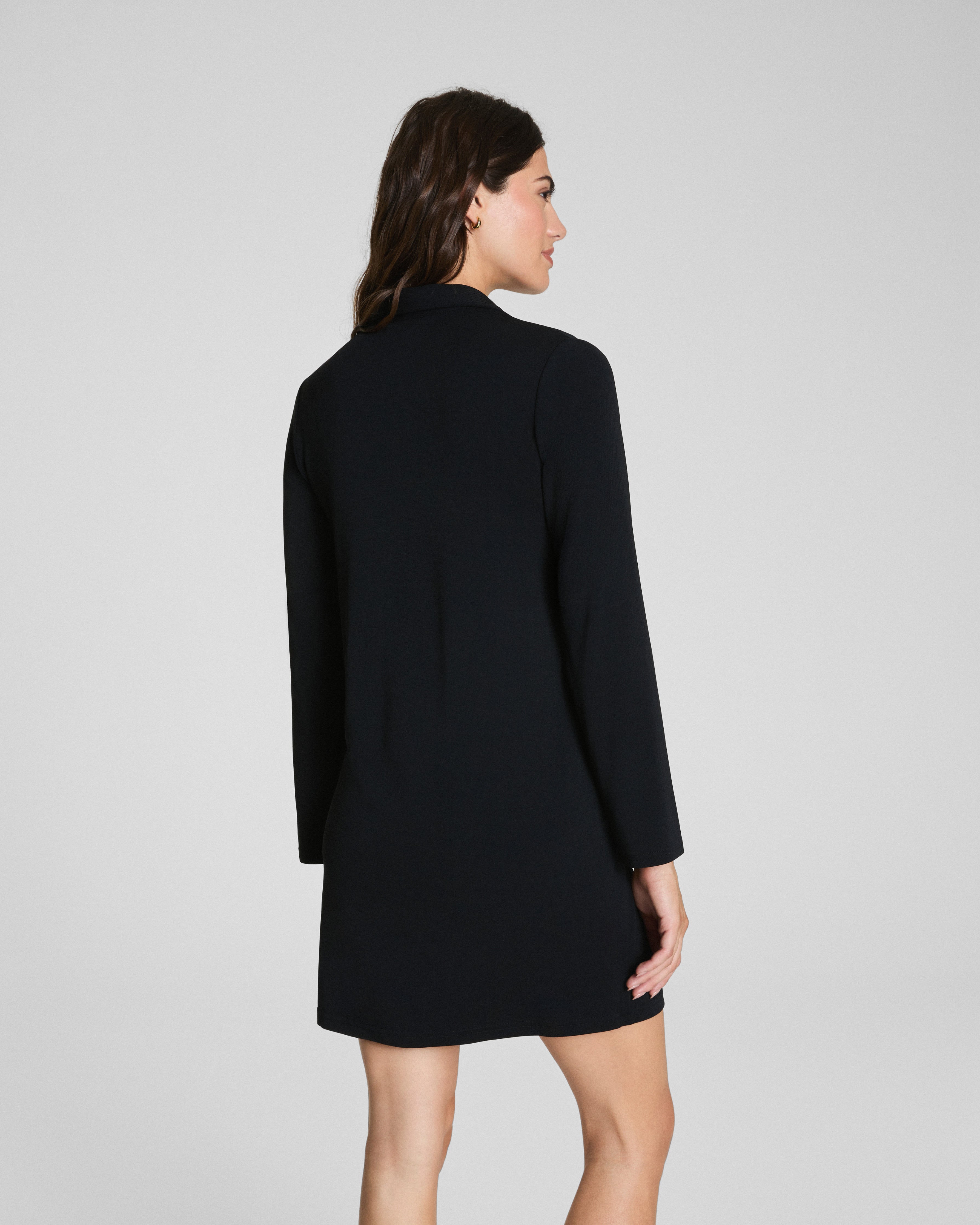 SPANX® Sleek Jersey Long Sleeve Shirt Dress  Classic Black