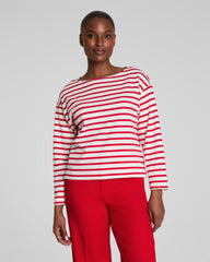 SPANX® Cotton Boatneck Top  Ivory/Spanx Red