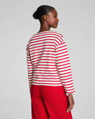 SPANX® Cotton Boatneck Top  Ivory/Spanx Red