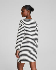 SPANX® Cotton Boatneck Mini Dress  Ivory/Classic Black