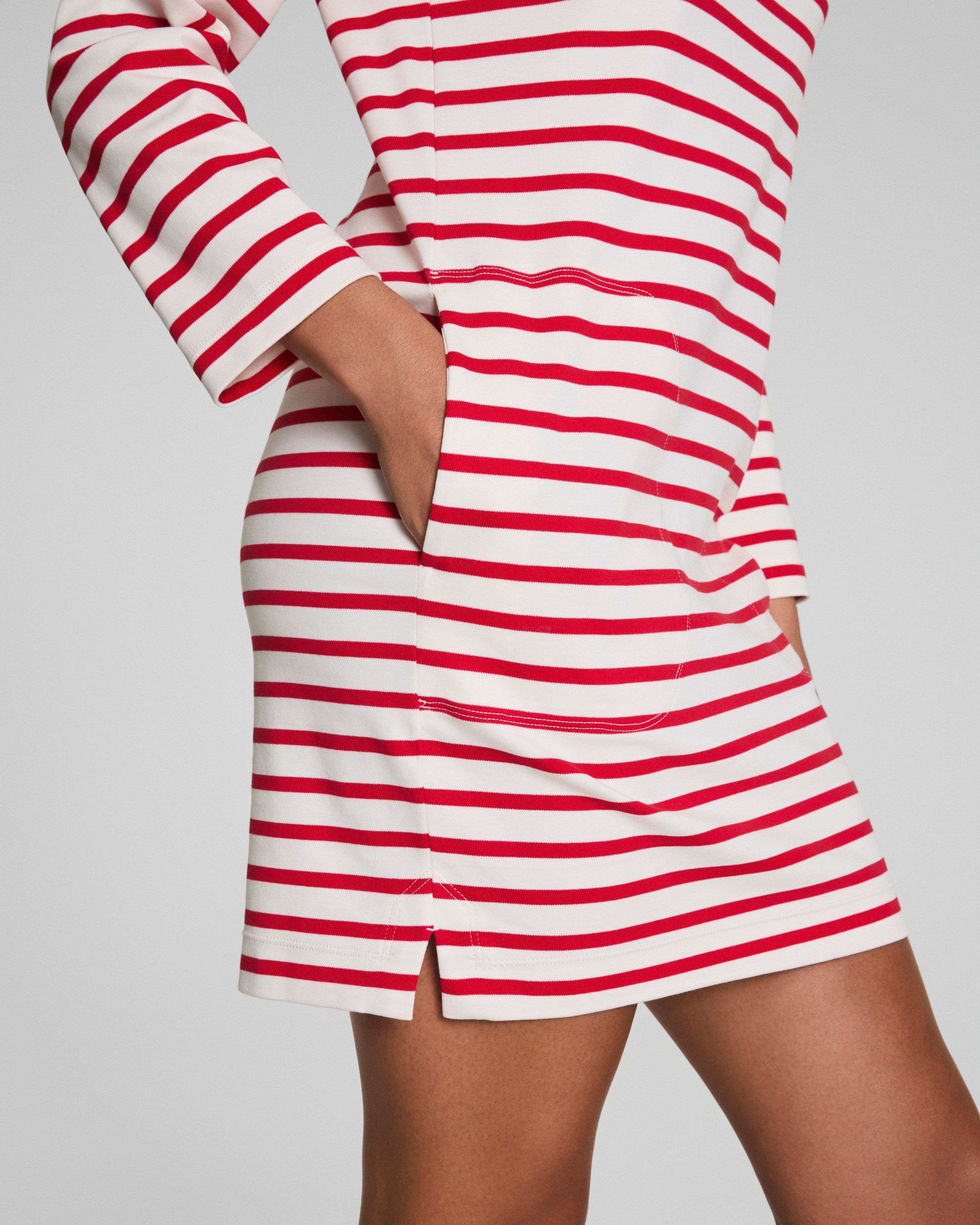 SPANX® Cotton Boatneck Mini Dress  Ivory/Spanx Red