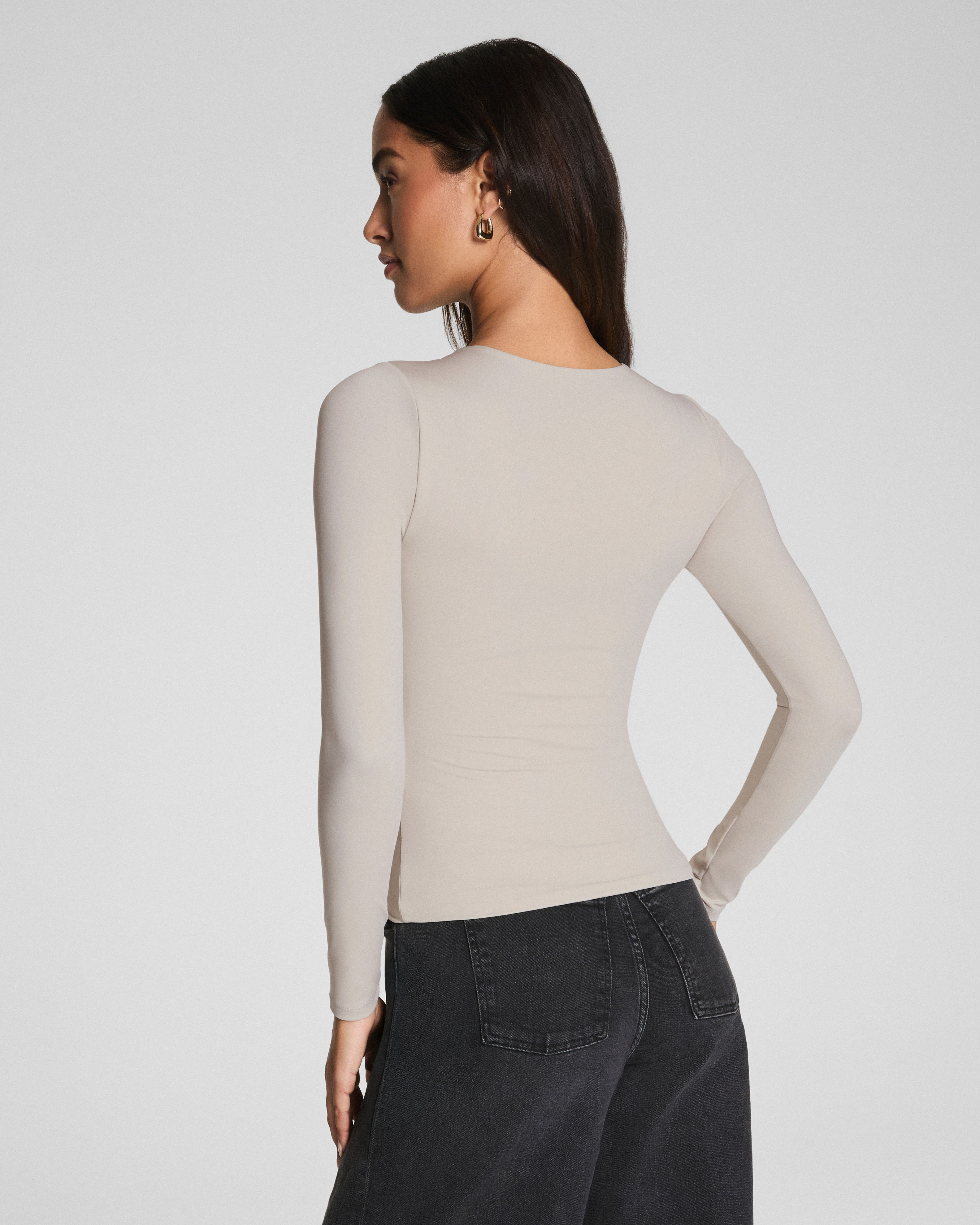 SPANXsmooth™ Jersey Crewneck Long Sleeve Top  Bone