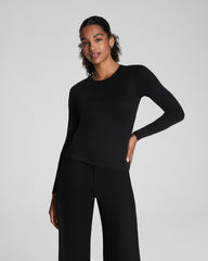 SPANXsmooth™ Jersey Crewneck Long Sleeve Top  Classic Black
