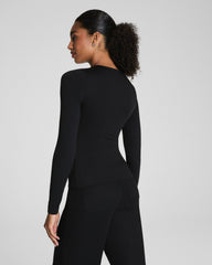 SPANXsmooth™ Jersey Crewneck Long Sleeve Top  Classic Black