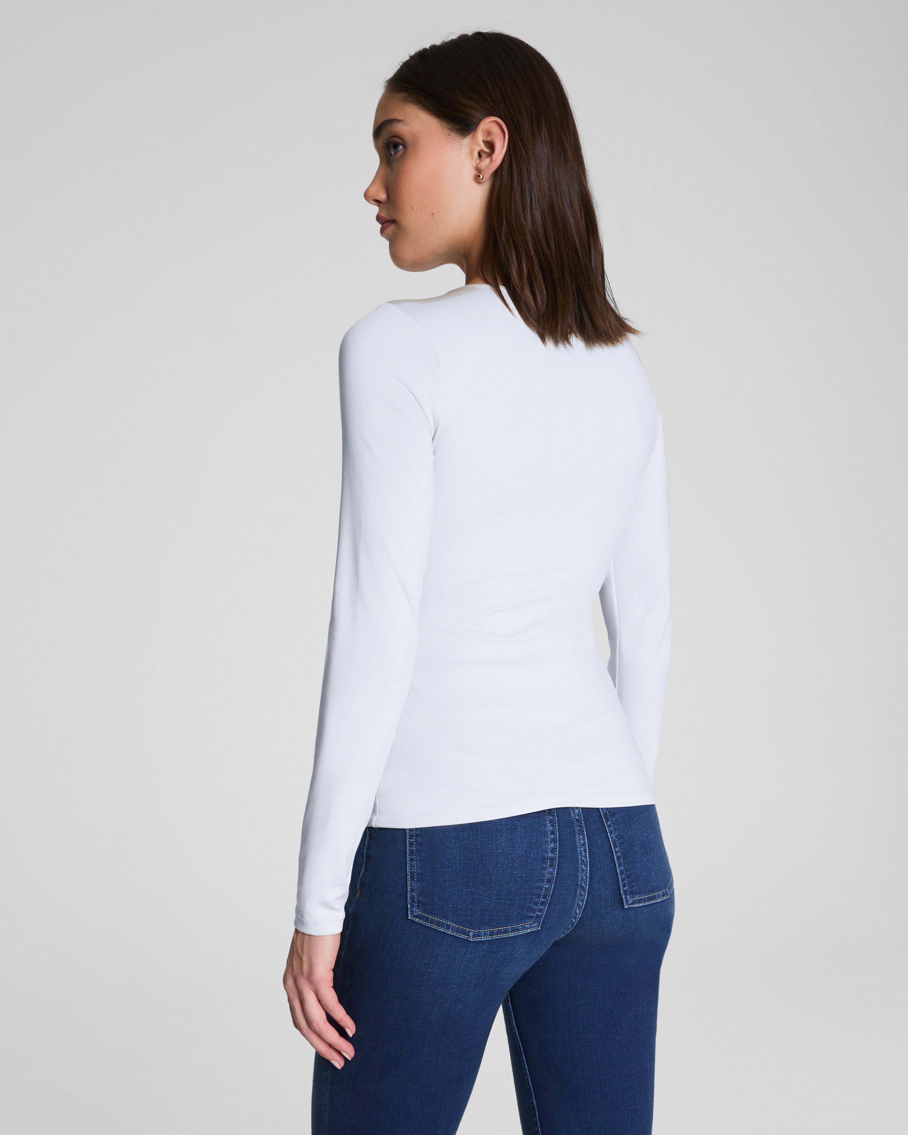 SPANXsmooth™ Jersey Crewneck Long Sleeve Top  Classic White