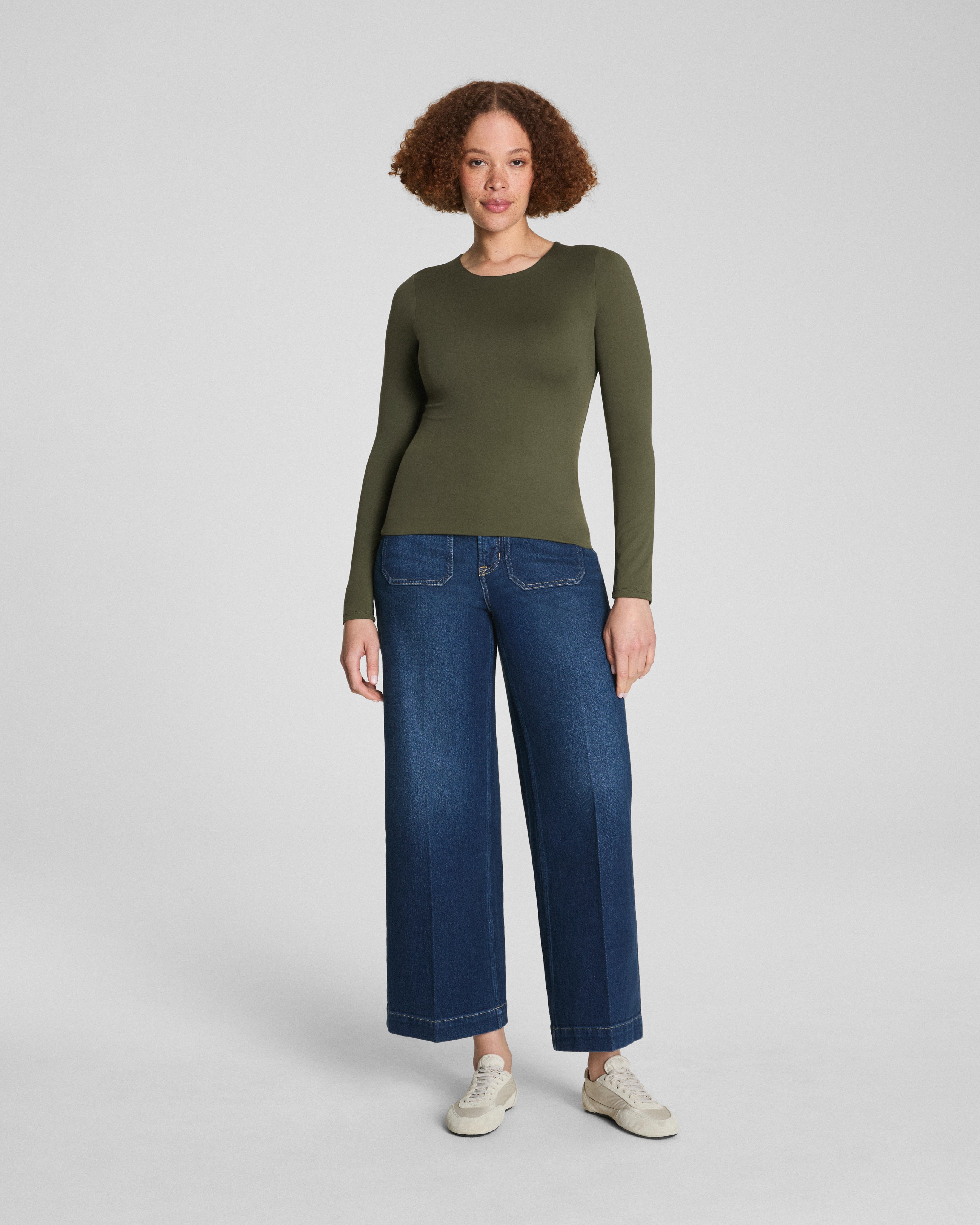 SPANXsmooth™ Jersey Crewneck Long Sleeve Top  Dark Pine