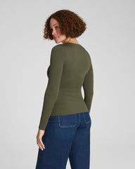 SPANXsmooth™ Jersey Crewneck Long Sleeve Top  Dark Pine