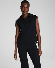 SPANX AirEssentials® Pique Sleeveless Half Zip  Very Black