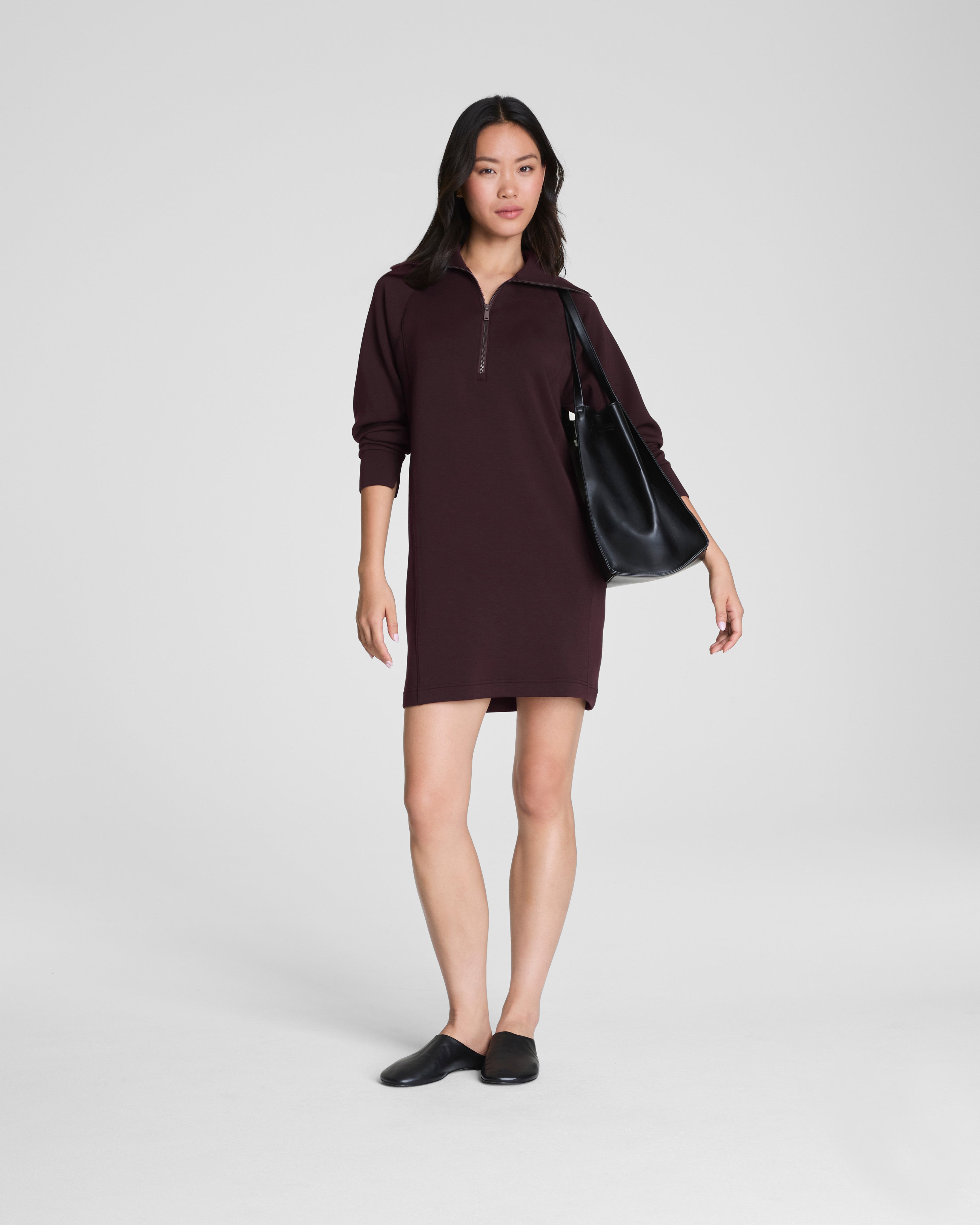 SPANX AirEssentials® Half Zip Dress  Truffle Brown