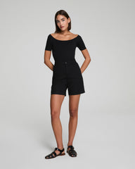SPANXsupersmooth™ Stretch Twill Short, 7"  Classic Black