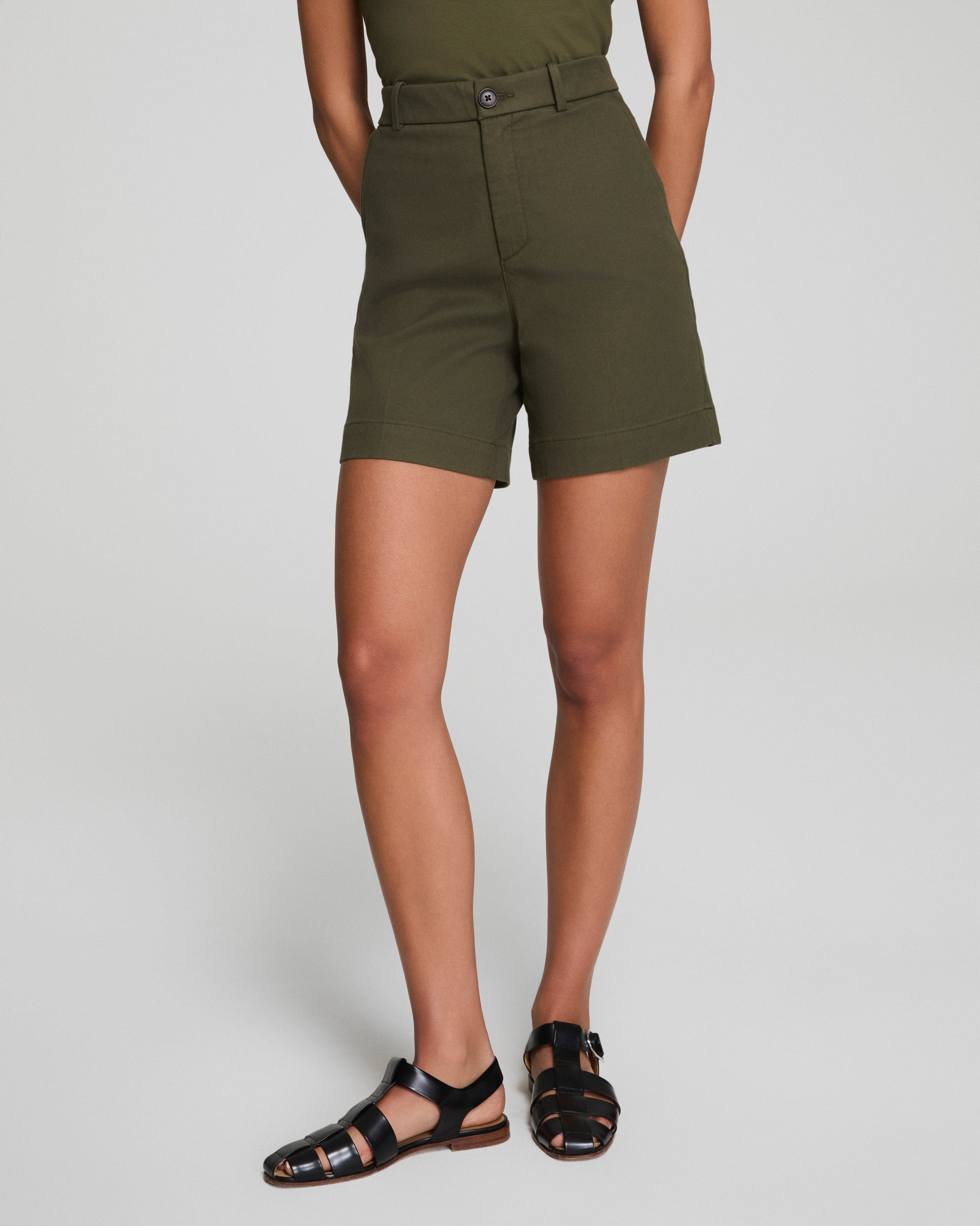 SPANXsupersmooth™ Stretch Twill Short, 7"  Dark Pine