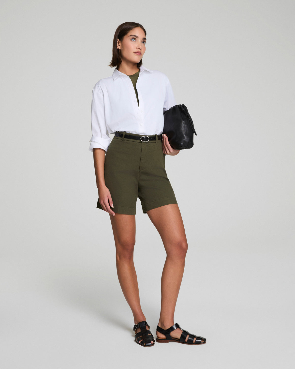 SPANXsupersmooth™ Stretch Twill Short, 7"  Dark Pine