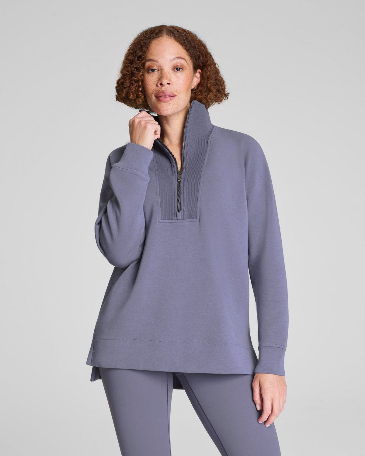 SPANX AirEssentials® Brushed Half Zip Tunic  Pewter