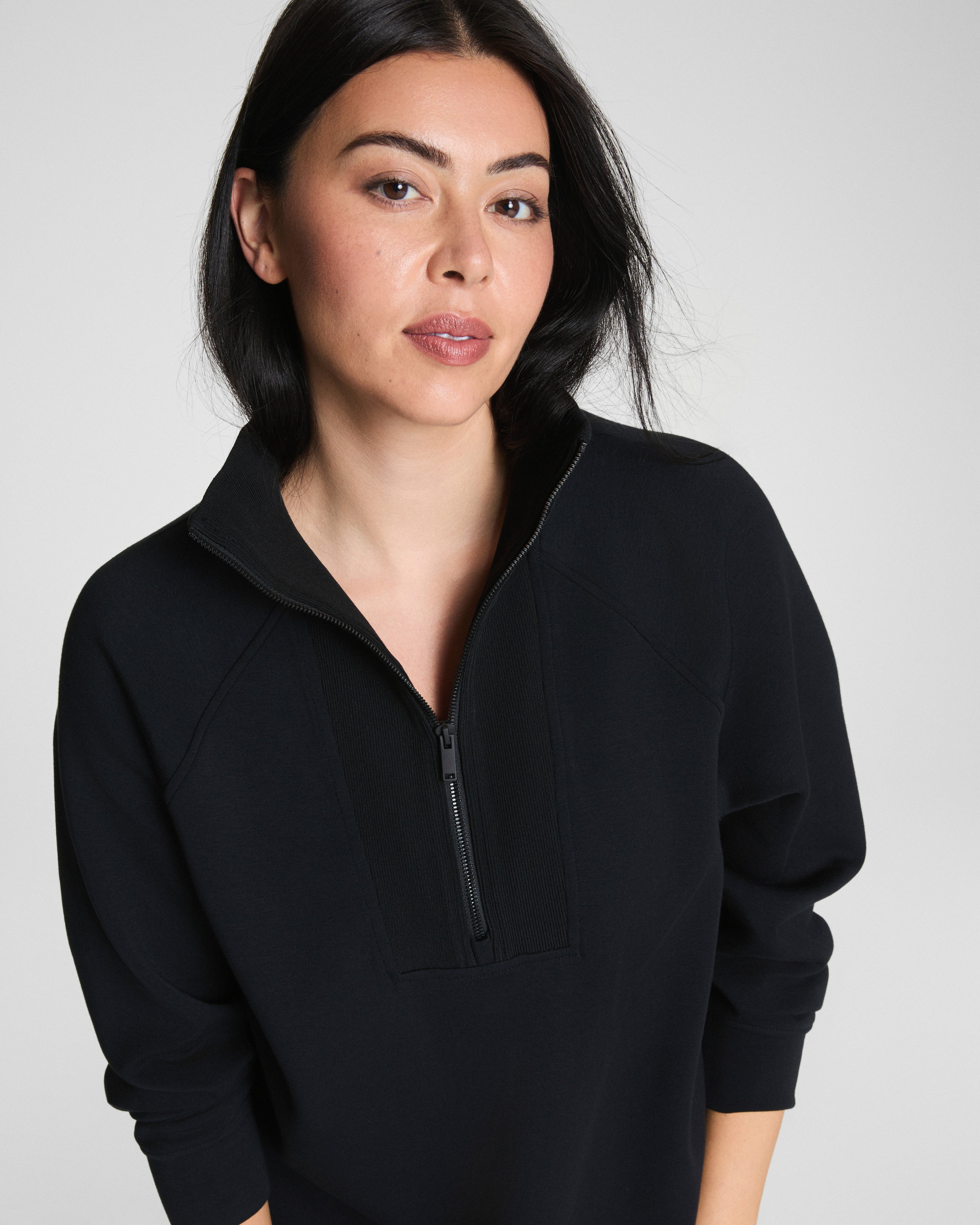 SPANX AirEssentials® Brushed Half Zip Tunic  Very Black