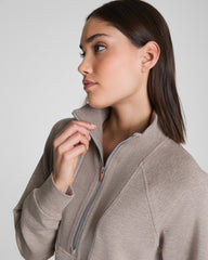 SPANX AirEssentials® Brushed Half Zip Tunic  Birch Heather