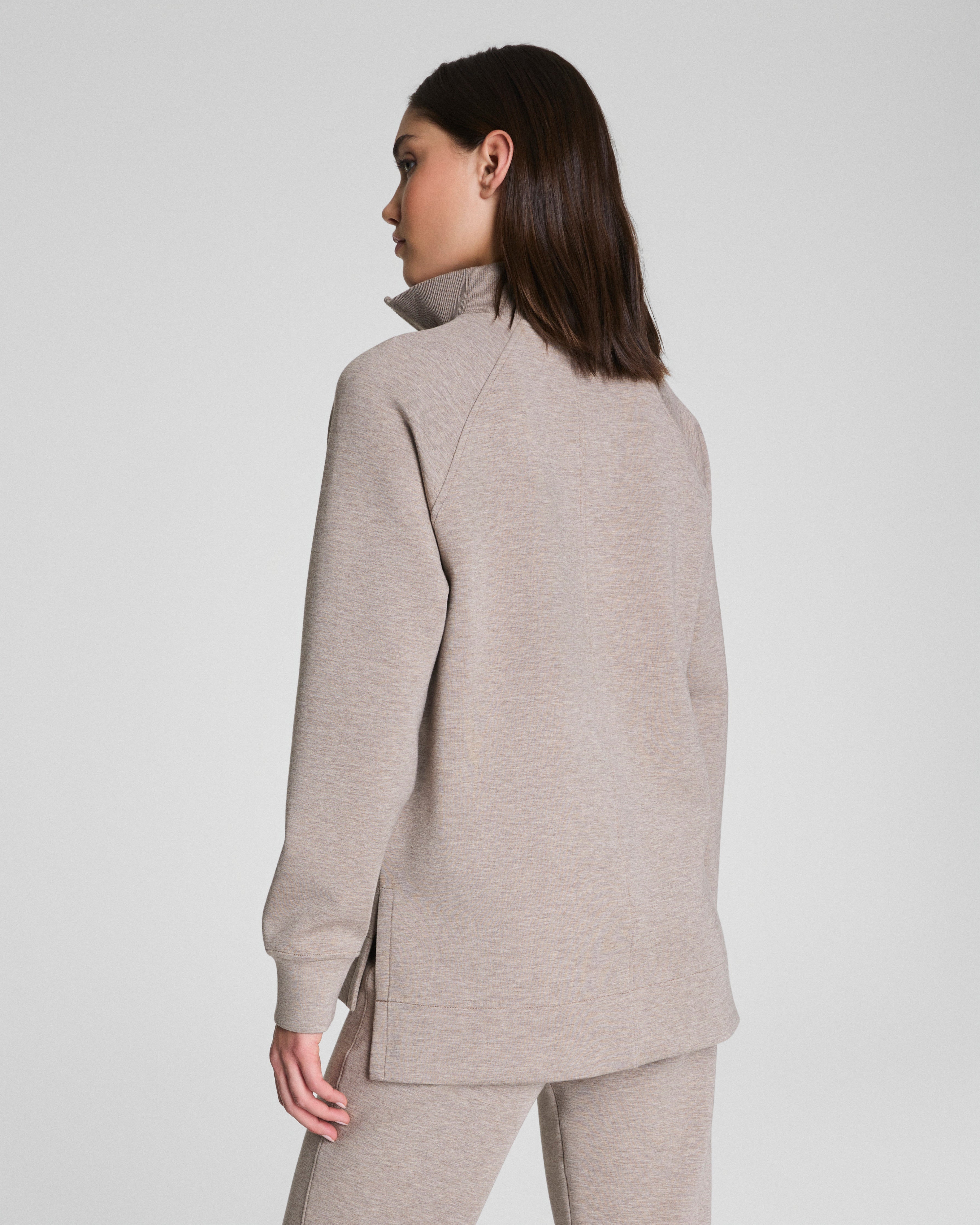 SPANX AirEssentials® Brushed Half Zip Tunic  Birch Heather