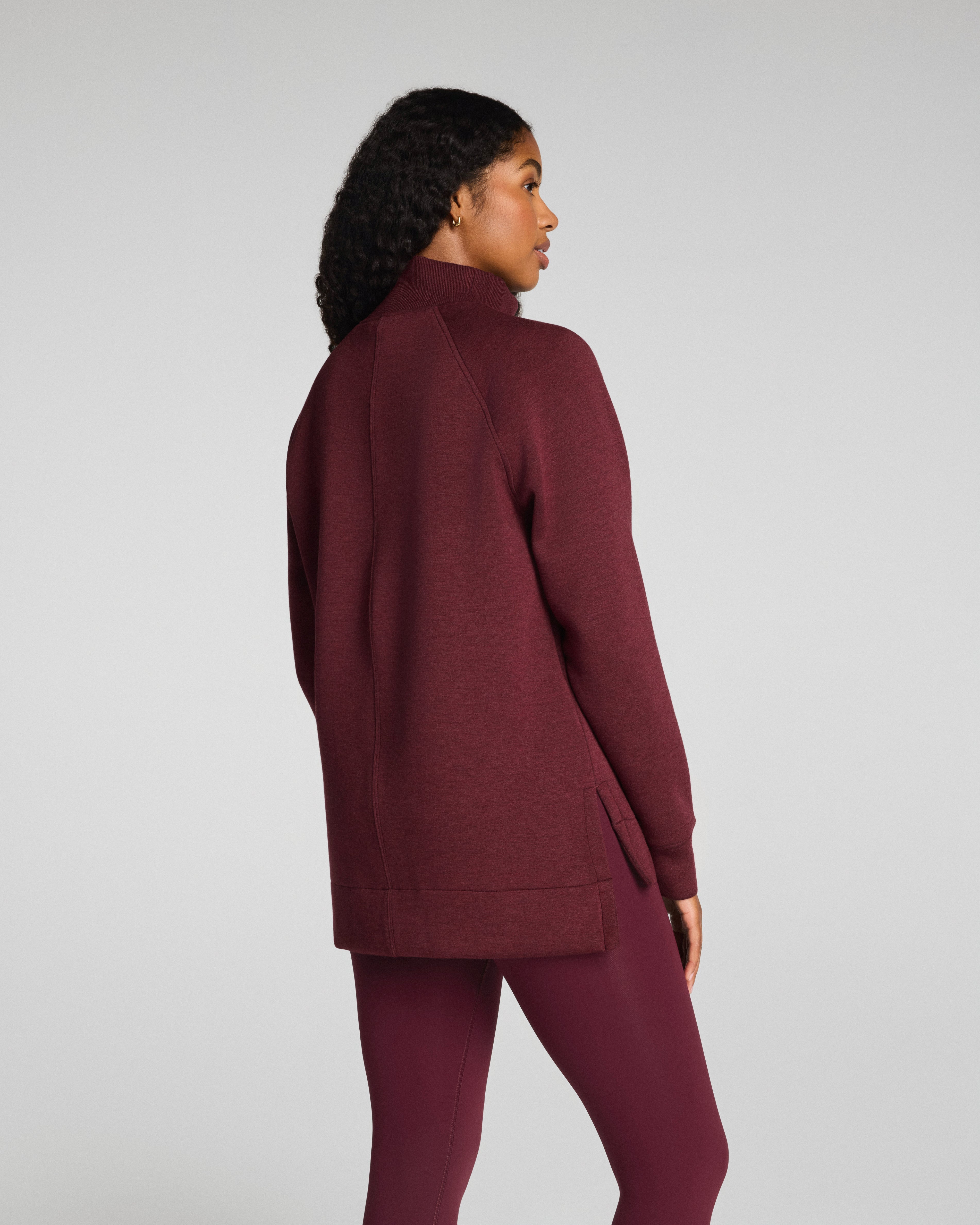 SPANX AirEssentials® Brushed Half Zip Tunic  Cassis Heather