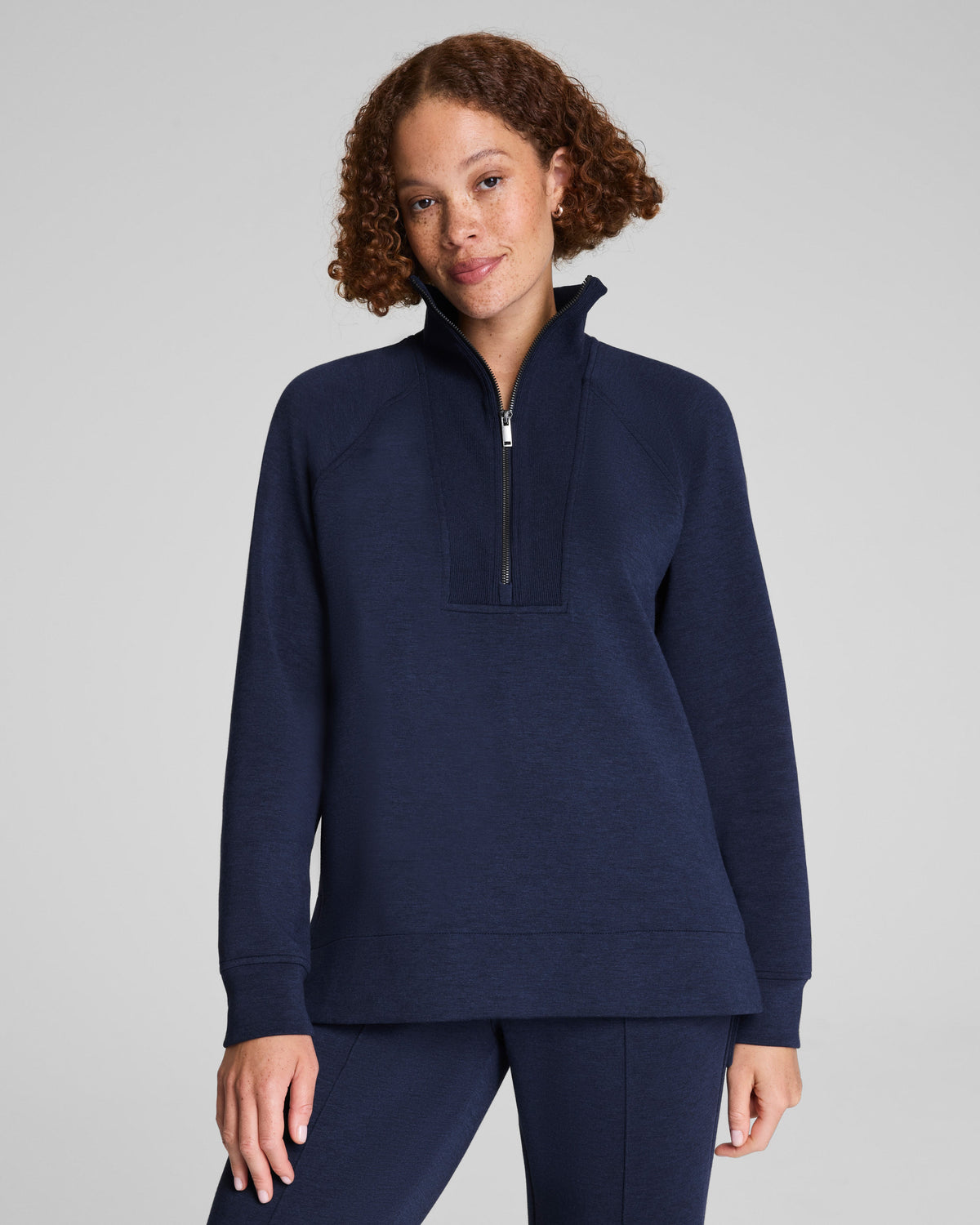 SPANX AirEssentials® Brushed Half Zip Tunic  Timeless Navy Heather