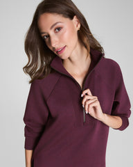 SPANX AirEssentials® Brushed Half Zip Tunic  Plum Berry Heather