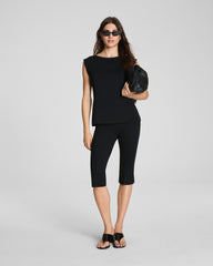 SPANX® Sleek Jersey High Neck Tee  Classic Black