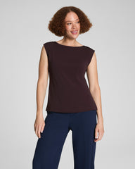 SPANX® Sleek Jersey High Neck Tee  Truffle Brown