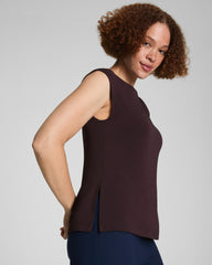 SPANX® Sleek Jersey High Neck Tee  Truffle Brown