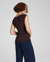 SPANX® Sleek Jersey High Neck Tee  Truffle Brown