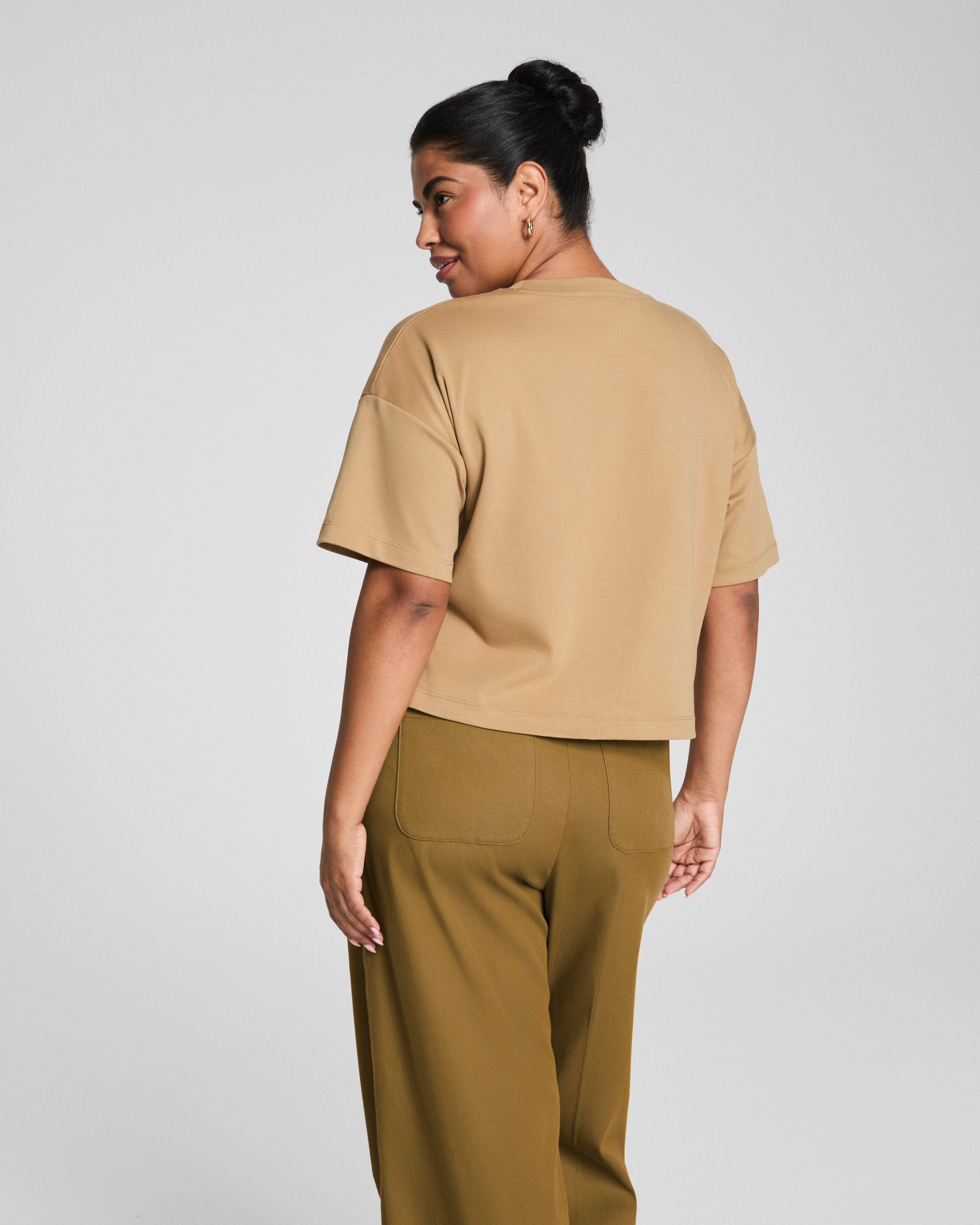 SPANX® Cotton Cropped Tee  Barley