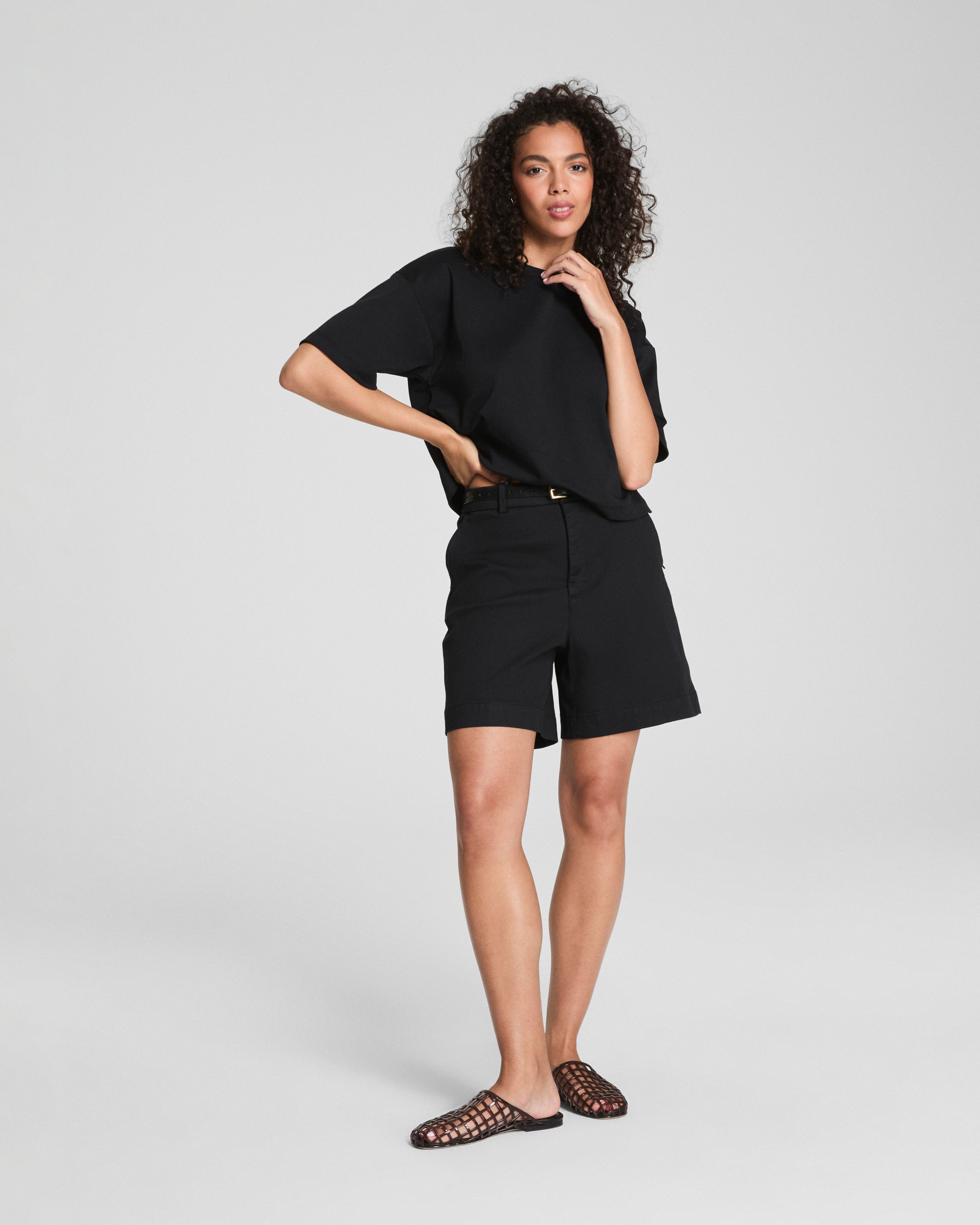 SPANX® Cotton Cropped Tee  Classic Black