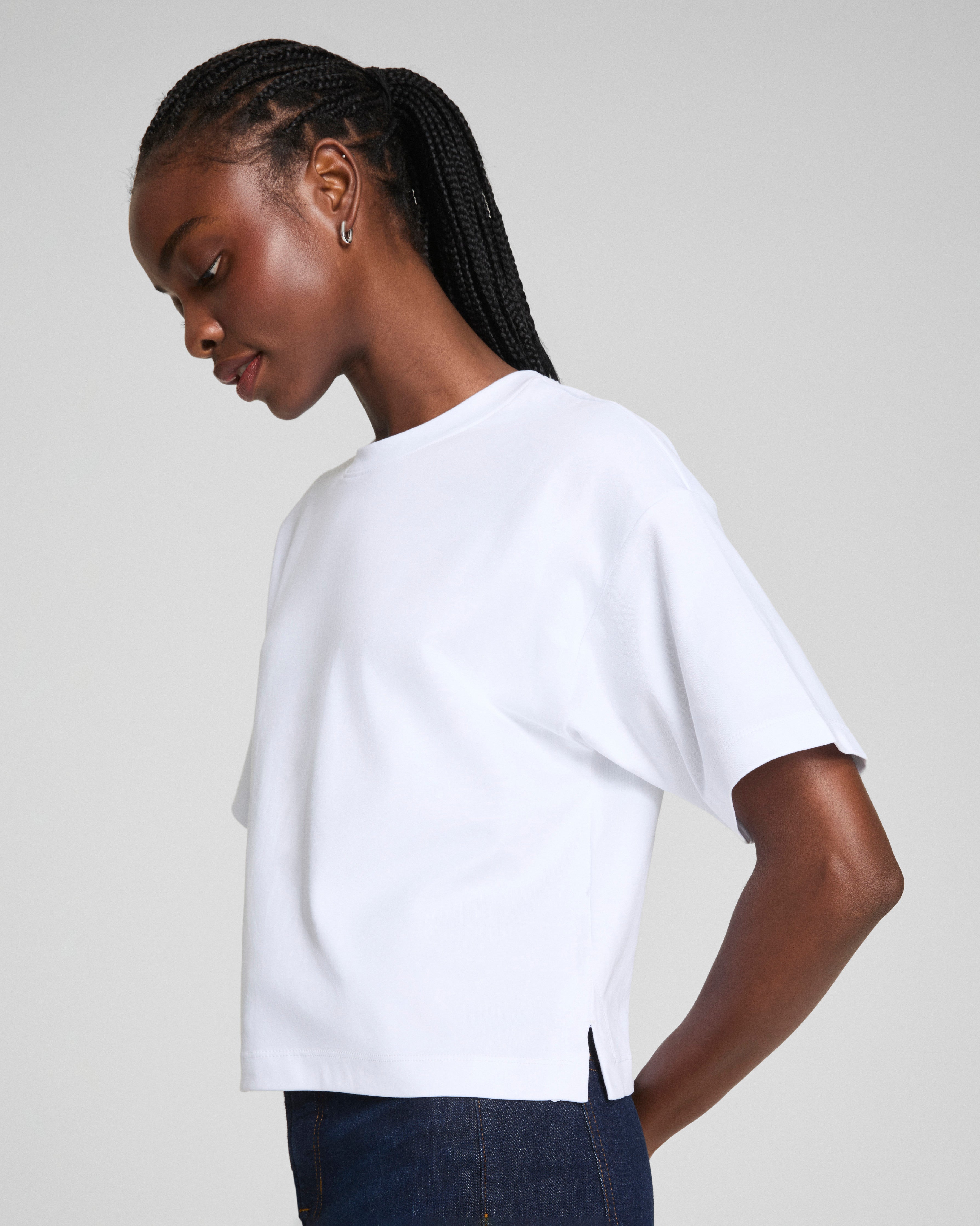 SPANX® Cotton Cropped Tee  Classic White